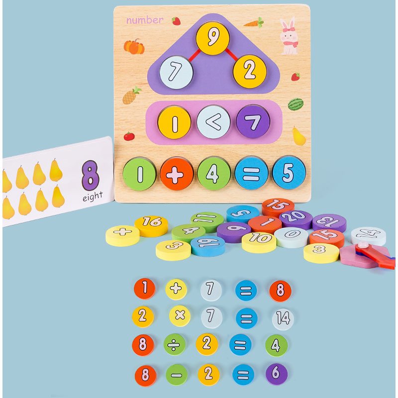 Joc lemn Ceas Time and Numbers 2 in 1 cu cartonase